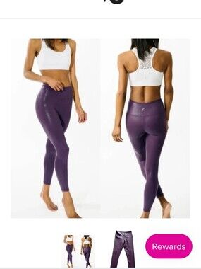Zyia Plum Metallic High-Rise Light N Tight Leggings